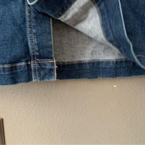 LOFT mini Denim Button Down Stretch Jean Skirt - Picture 3 of 11